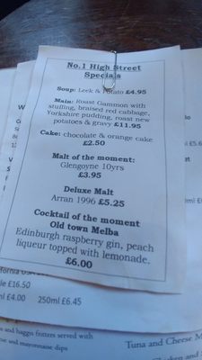 Menu photo 7 Number One Edinburgh, EDH