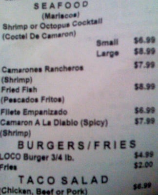 Menu photo 4 Isidro's Taco Shop Marina, CA