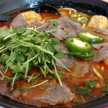 Noodology - Beef rice noodle with red and green chilies. Soooo hot!! - Chinese Near Me - Irvine, California Noodology - Beef rice noodle with red and green chilies. Soooo hot!! - Chinese Near Me - Irvine, California