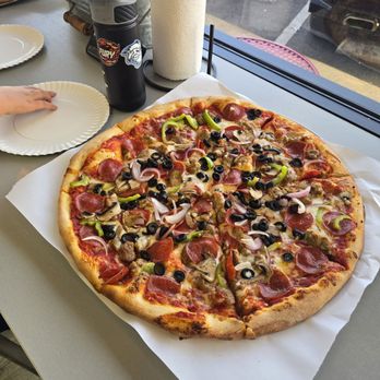 Jersey Giant Pizza - Supreme with easy bell peppers 18" - Pizza Near Me - Bee Cave, Texas Jersey Giant Pizza - Supreme with easy bell peppers 18" - Pizza Near Me - Bee Cave, Texas