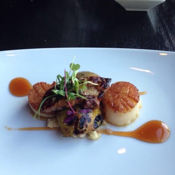Scarpetta - Seared scallops, roasted pear, and froie gras - Italian Near Me - Las Vegas, Nevada Scarpetta - Seared scallops, roasted pear, and froie gras - Italian Near Me - Las Vegas, Nevada