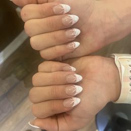 Birthday acrylic nails with a bow Birthday acrylic nails with a bow