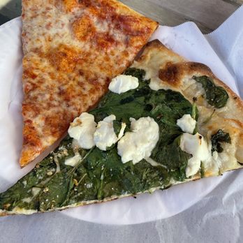 Bongiorno's - Cheese slice and spinach-ricotta - Pizza Near Me - Solana Beach, California Bongiorno's - Cheese slice and spinach-ricotta - Pizza Near Me - Solana Beach, California