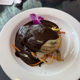 Chile relleno with mole Chile relleno with mole