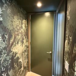 Wow NYC Handy Men - Wall paper that leads into girl's bedroom!