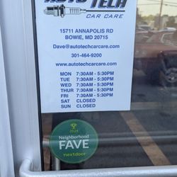 Auto Tech Car Care Inc - Store Hours
