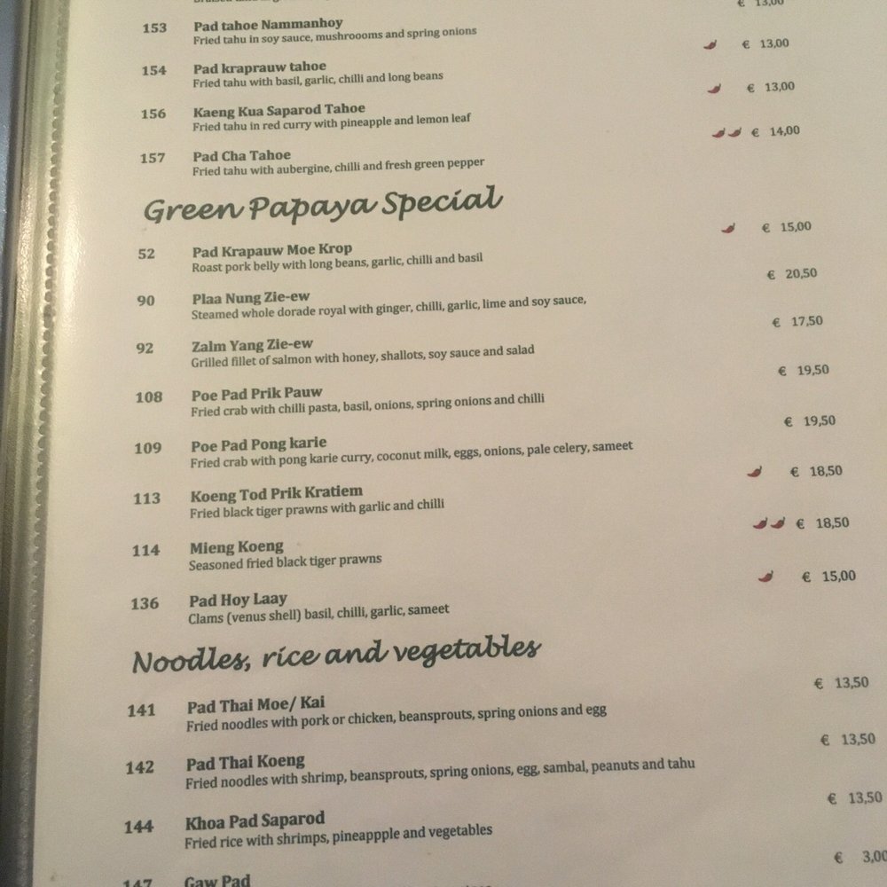 Green Papaya - Menu page with Specials - Thai Near Me - Haarlem, New Hampshire