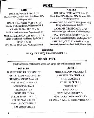 Menu photo 7 Alberta Street Pub Portland, OR