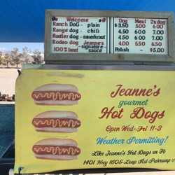 Jeanne's Hot Dogs - Menu