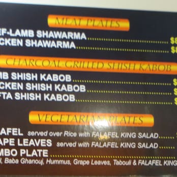 Falafel King - Washington Street - Falafel King Menu 5 8/2015 - Middle Eastern Near Me - Boston, Massachusetts