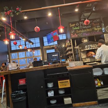 Fire at Pybus Public Market - Pizza Near Me - Wenatchee, Washington