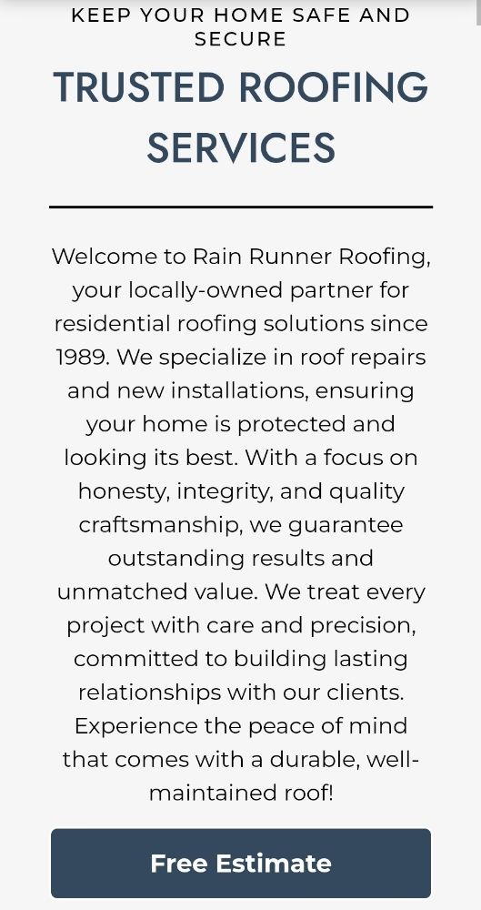 Slide of Rain Runner Roofing