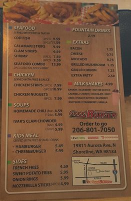 Menu photo 6 Good Burger Shoreline, WA