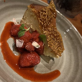 Stripsteak - Basque cheesecake with toasted sesame on top. Omg - Steakhouses Near Me - Las Vegas, Nevada Stripsteak - Basque cheesecake with toasted sesame on top. Omg - Steakhouses Near Me - Las Vegas, Nevada