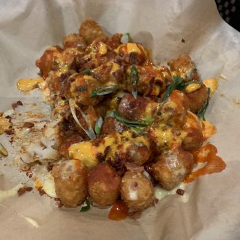 S&B's Burger Joint - Sriracha bacon cheesy tots - Burgers Near Me - Oklahoma City, Oklahoma S&B's Burger Joint - Sriracha bacon cheesy tots - Burgers Near Me - Oklahoma City, Oklahoma