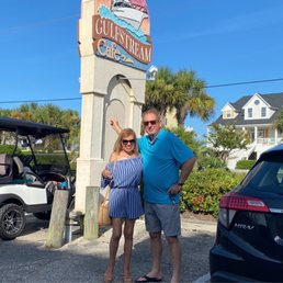 Exterior outside entrance of Gulfstream Cafe - the cafe sign and my lovely bride - Garden City, South Carolina Exterior outside entrance of Gulfstream Cafe - the cafe sign and my lovely bride - Garden City, South Carolina