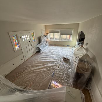 Pd Electric - Added a layer of plastic along with paper board to help protect hardwood floors against plaster walls - Electricians Near Me Pd Electric - Added a layer of plastic along with paper board to help protect hardwood floors against plaster walls - Electricians Near Me