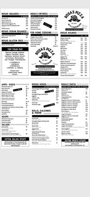 Menu photo 2 Rosa's Pizza Brooklyn, NY Menu photo 2 Rosa's Pizza Brooklyn, NY