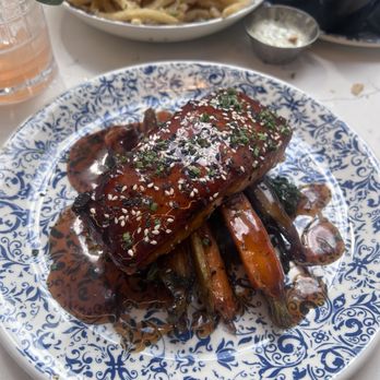 The Hampton Social - HONEY GLAZED SALMON* - Seafood Near Me - Dallas, Texas The Hampton Social - HONEY GLAZED SALMON* - Seafood Near Me - Dallas, Texas