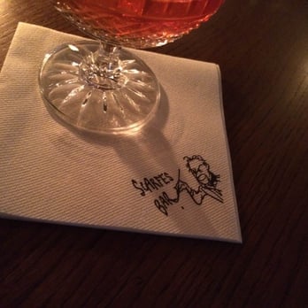 Scarfes Bar - Cocktail napkin and drink (The Humidor) - Cocktail Bars Near Me - London, XGL Scarfes Bar - Cocktail napkin and drink (The Humidor) - Cocktail Bars Near Me - London, XGL