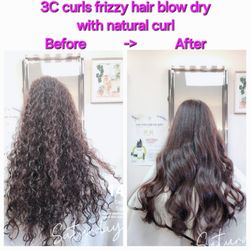 Kara Hair - 3C curls frizzy hair blow dry