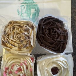 Salted caramel toffee, double chocolate, white chocolate raspberry, birthday cake