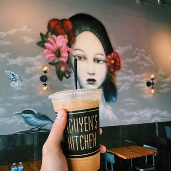 Nguyen's Kitchen - Bomb Vietnamese coffee with beautiful mural in the back - Vietnamese Near Me - South Gate, California Nguyen's Kitchen - Bomb Vietnamese coffee with beautiful mural in the back - Vietnamese Near Me - South Gate, California