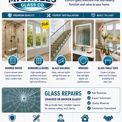 Michael's Glass Company - Custom shower doors, windows, mirrors, railings, tabletops and glass repairs. Proudly serving Philadelphia and surrounding areas.