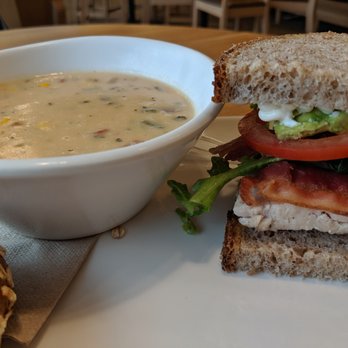 Panera Bread - Warm corn chowder wards off the chilly summer weather. Avocado turkey sandwich with bacon nourishes the soul. - Sandwiches Near Me - Livonia, Michigan Panera Bread - Warm corn chowder wards off the chilly summer weather. Avocado turkey sandwich with bacon nourishes the soul. - Sandwiches Near Me - Livonia, Michigan