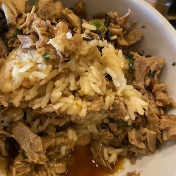 Meshikou - Sorry it's half eaten but I wanted to show how soupy it was. - Ramen Near Me - Columbus, Ohio