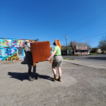Frog & Toad Hauling - Bringing furniture into Dime & Penny thrift store in NE Portland! - Junk Removal & Hauling Near Me Frog & Toad Hauling - Bringing furniture into Dime & Penny thrift store in NE Portland! - Junk Removal & Hauling Near Me
