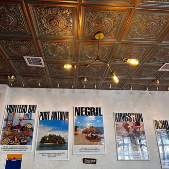 NBHD - posters on the ceiling of a restaurant - Coffee & Tea Near Me - New York, New York NBHD - posters on the ceiling of a restaurant - Coffee & Tea Near Me - New York, New York