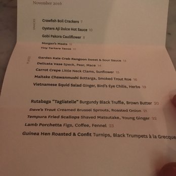 Olmsted - Fall menu - New American Near Me - Brooklyn, New York