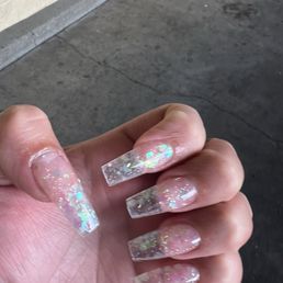 Glitter coffin nails Glitter coffin nails
