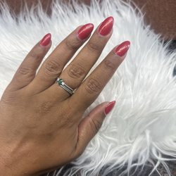 Cloud 9 Nail Spa - Red nails, acrylic, almond shape