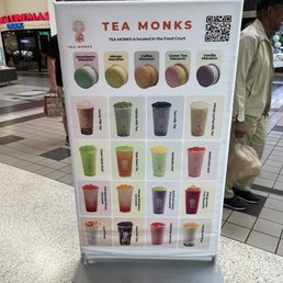 Menu advertisement + QR code.