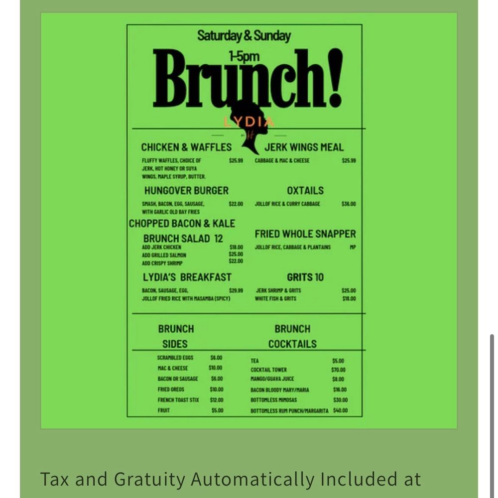 Lydia On H - Brunch menu - Lounges Near Me - Washington, DC, District of Columbia Lydia On H - Brunch menu - Lounges Near Me - Washington, DC, District of Columbia