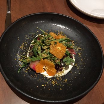 The Wolf - Roasted Baby Beets with Mandarin, Arugula, Pistachio and Fromage Blanc - New American Near Me - Oakland, California The Wolf - Roasted Baby Beets with Mandarin, Arugula, Pistachio and Fromage Blanc - New American Near Me - Oakland, California