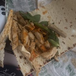 Should have been Sweet onion, chicken teriyaki wrap (flatbread)