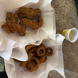 Nola Voodoo Tavern - Happy hour tenders and onion rings