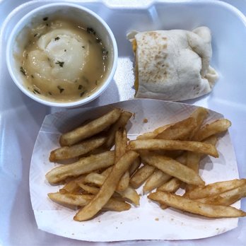 Golden Pride - Vegetarian Burrito Mashed Potatoes & Gravy French Fries - Barbeque Near Me - Albuquerque, New Mexico