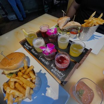 Brunch 101 - Brunchin burger, ciabatta steak sandwich with mimosa flight - Breakfast & Brunch Near Me - Cathedral City, California