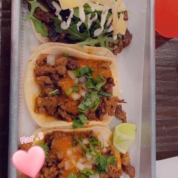 West Coast Taco Bar - Three tacos... two carne asada and one mushroom taco. All three were soft and full of flavor. - Tacos Near Me - Elk Grove, California West Coast Taco Bar - Three tacos... two carne asada and one mushroom taco. All three were soft and full of flavor. - Tacos Near Me - Elk Grove, California