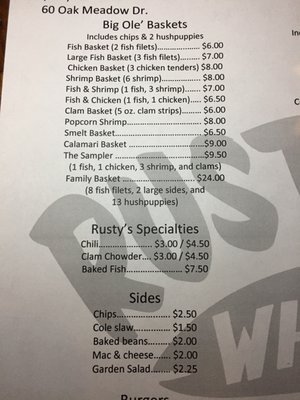 Menu photo 3 Rusty's Wharf Pataskala, OH