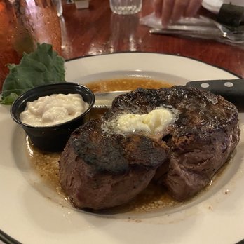 Rupp's Supperclub - Petit filet with side of creamy horseradish.  Perfect medium rare in the center. - Steakhouses Near Me - Cleveland, Wisconsin