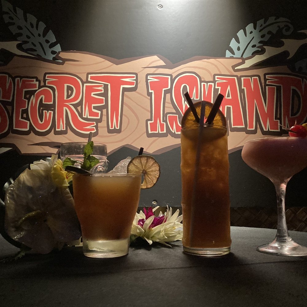 Secret Island - New drink menu- Navy Grog, Puka Punch, Pink Panther - Polynesian Near Me - Long Beach, California