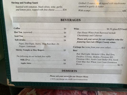 Menu photo 2 Tognazzini's Dockside Morro Bay, CA