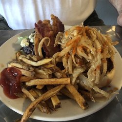 Chuck’s Bar and Grill - Texas Burger!   Huge.  Husband ate every bite.