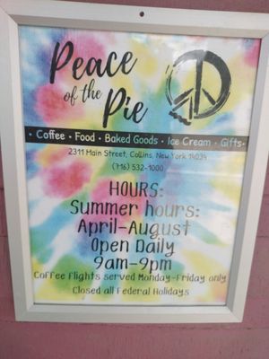 Menu photo 1 Peace Of The Pie Collins, NY Menu photo 1 Peace Of The Pie Collins, NY