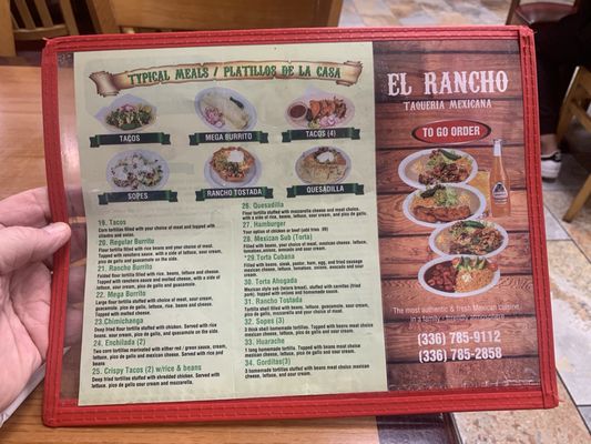 Menu photo 2 El Rancho Taqueria Winston-Salem, NC Menu photo 2 El Rancho Taqueria Winston-Salem, NC